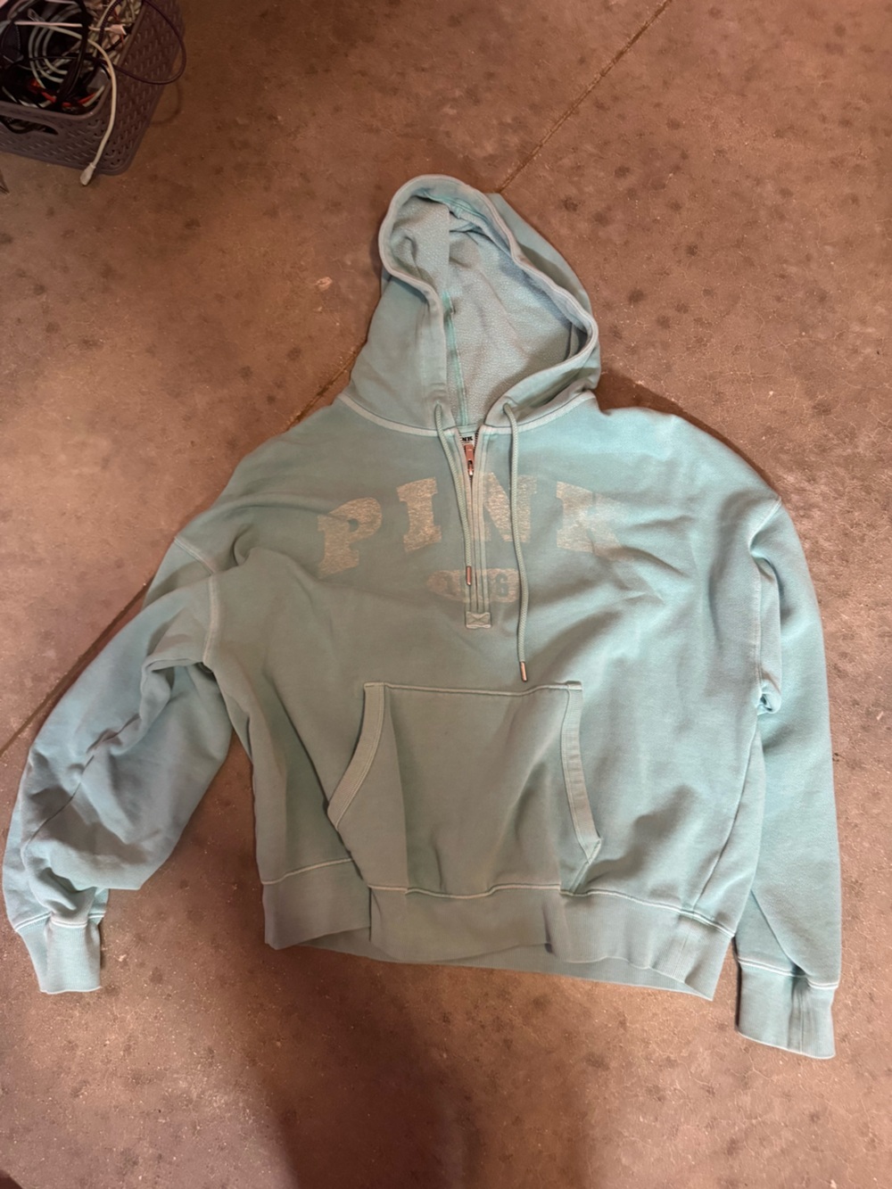 PINK Victoria's Secret women’s Zip-Up Hoodie in Light Aqua